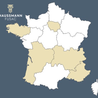 Carte de France avec mise en évidence des régions Bretagne, IDF, PACA, Rhône Alpes et Nouvelle Aquitaine
