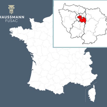 Carte de France mettant en évidence les départements de Paris et du Val de Marne