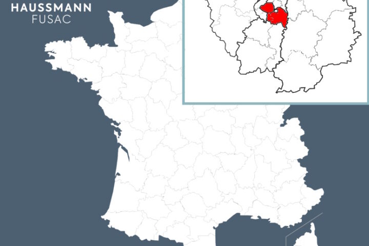 Carte de France mettant en évidence les départements de Paris et du Val de Marne