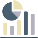 Icône graphiques statistiques combinés camembert barres données analyse