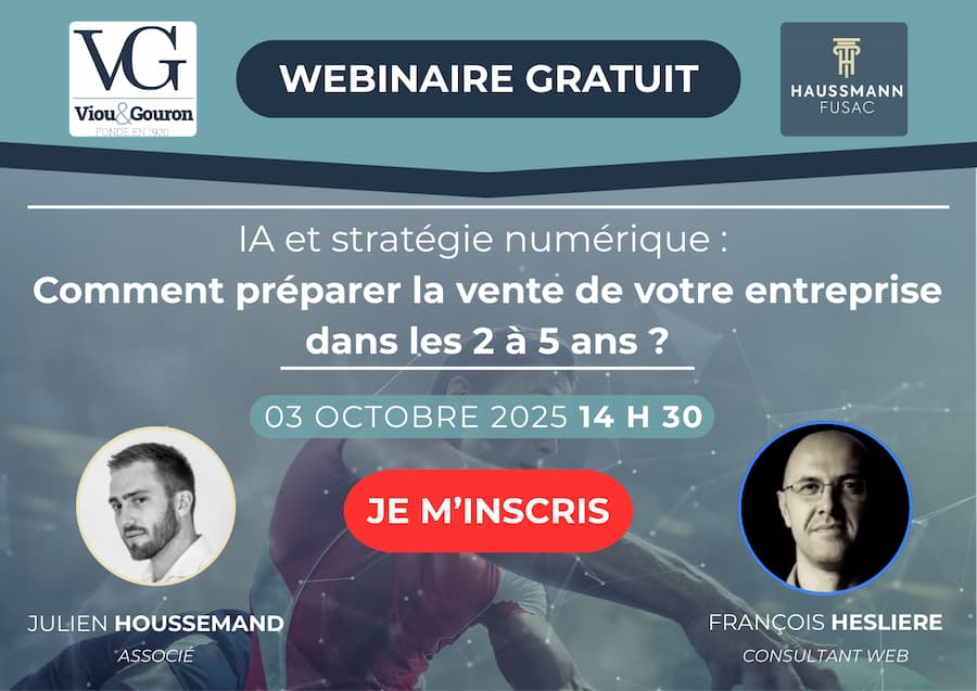 Webinaire gratuit IA et stratégie numérique avec Julien Houssemand et François Hesliere le 3 octobre 2025
